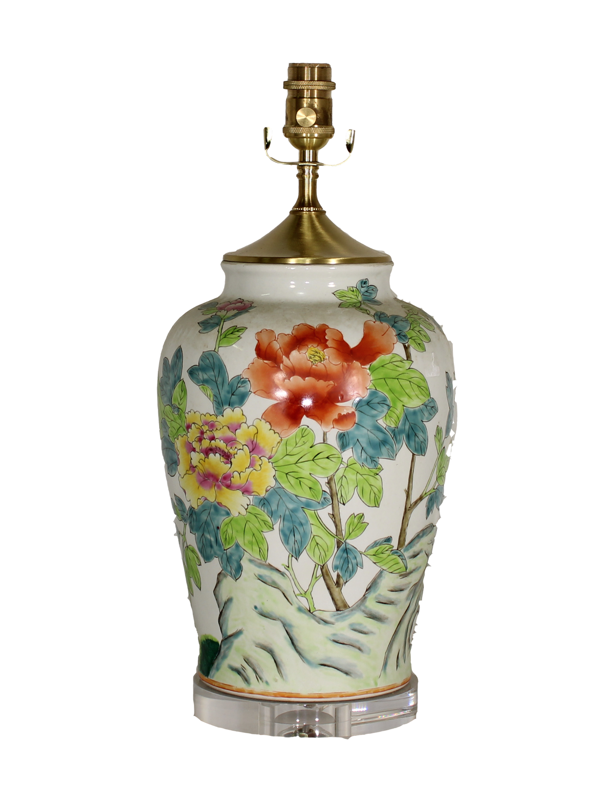 Colorful Peony Shrub Vase Lamp