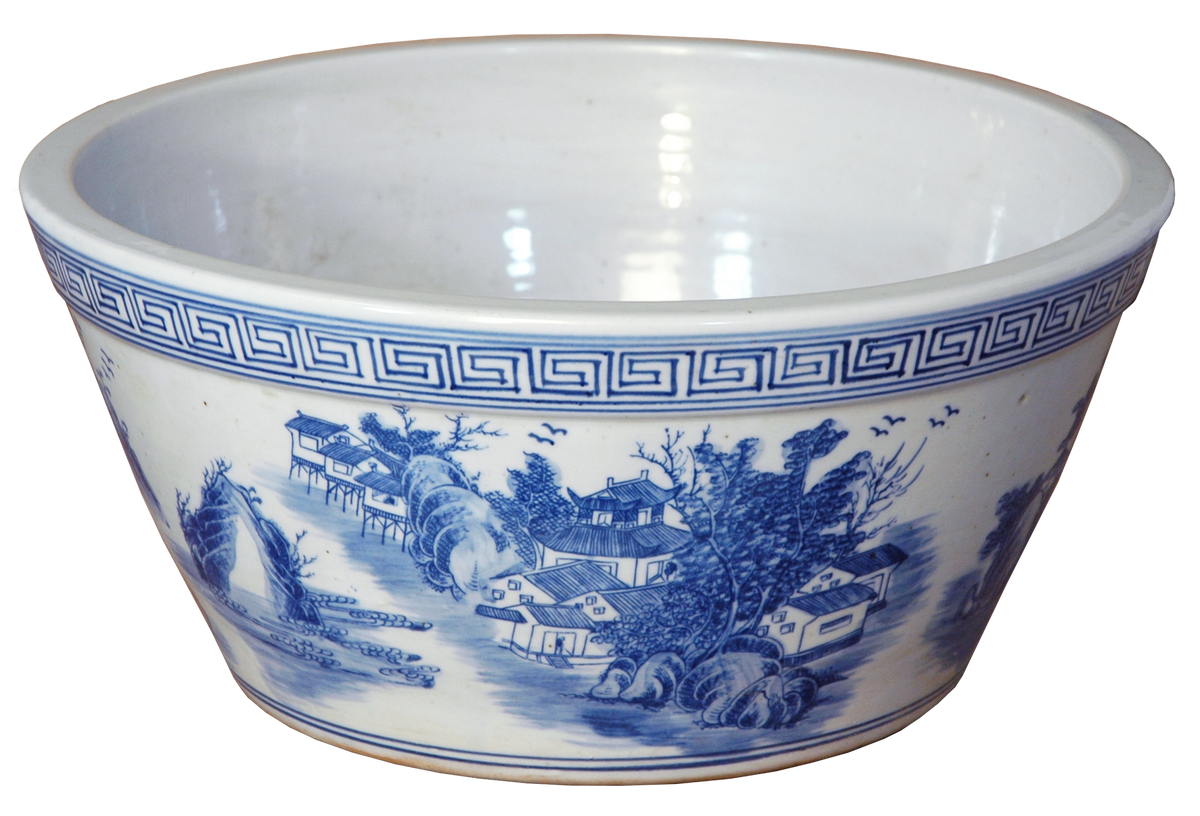 Classic Blue and White Planter Pot
