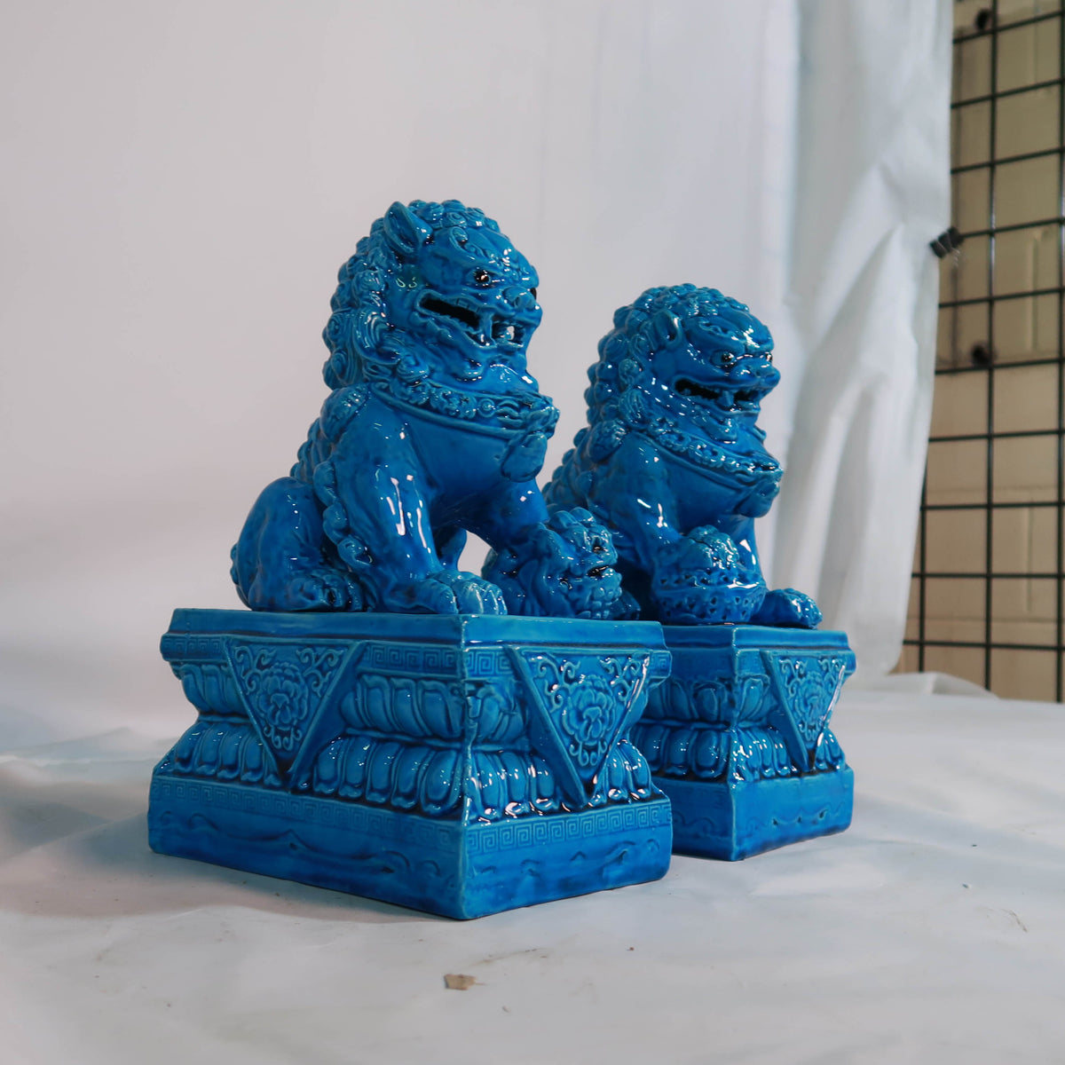 Blue Porcelain Lions