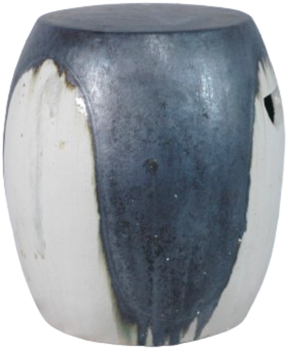 Vintage Boho Glazed Ceramic Stool