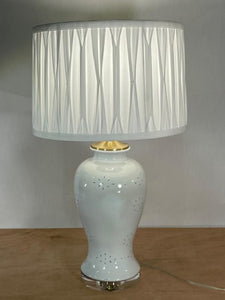 Celadon Hexagonal Double Ear Vase Lamp w/ shade
