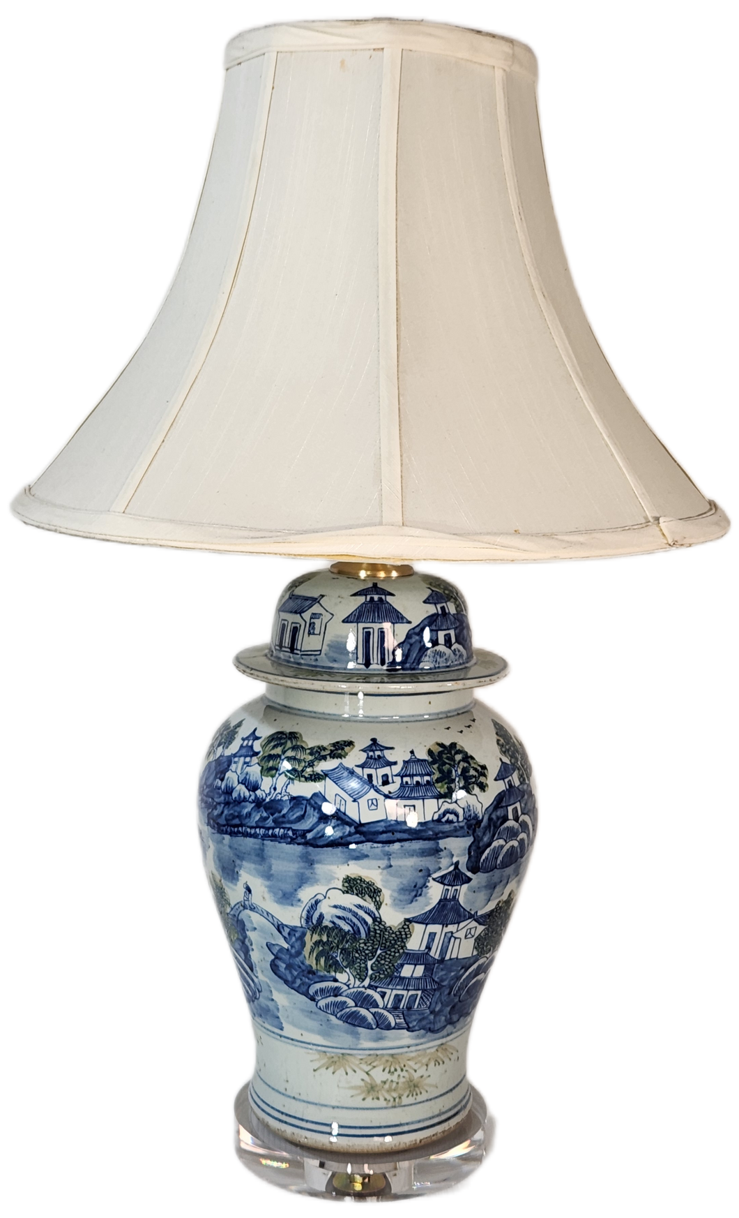 White & Blue General's Jar Lamp