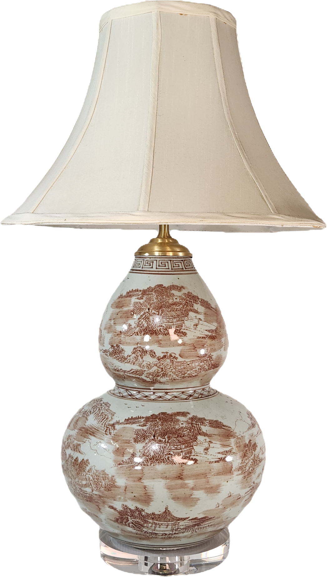 White & Brown Double Gourd Bottle Lamp