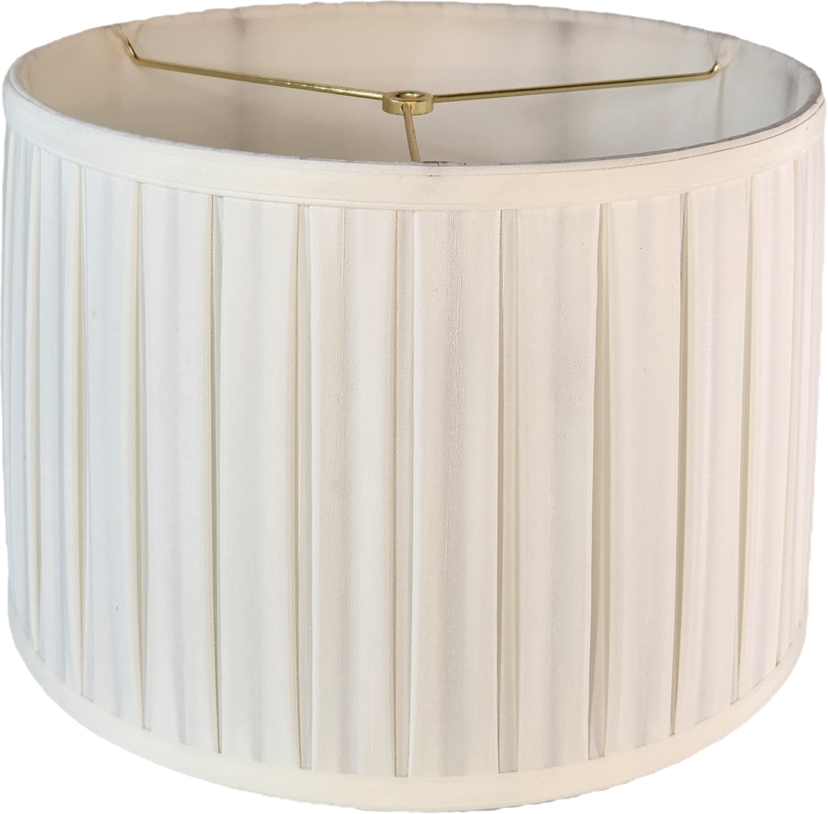 White Cylindrical Lamp Shade with Wide Pleats
