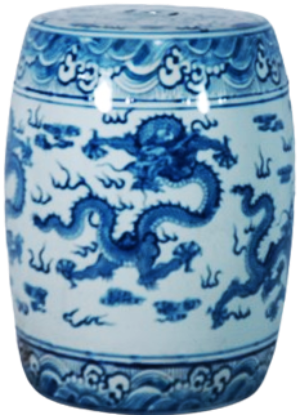 Blue & White Dragon Garden Stool