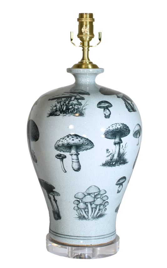 Assorted Mushroom Motif Stamped Meiping Vase Lamp