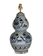 Load image into Gallery viewer, Blue Water Fowl Double Gourd Lamp