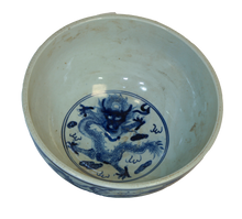 Load image into Gallery viewer, Blue and White Dragon Bowl Basin