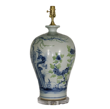 Load image into Gallery viewer, Blue and Green Bird and floral Scenery Meiping Lamp