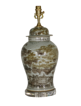 Load image into Gallery viewer, Brown Landscape and Village General's Jar Lamp