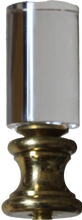 Load image into Gallery viewer, Clear Acrylic Cylindrical Finial on Brass Base