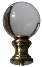 Load image into Gallery viewer, Clear Acrylic Spherical Finial on Brass Base