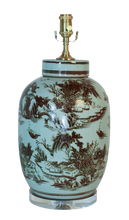 Load image into Gallery viewer, Iron Red Village Scenery Temple Jar Lamp