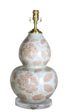 Load image into Gallery viewer, Red Floral and Foliage Motif Double Gourd Vase Lamp