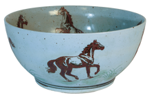Load image into Gallery viewer, Red and Green Two Color Five Horses Bowl Basin