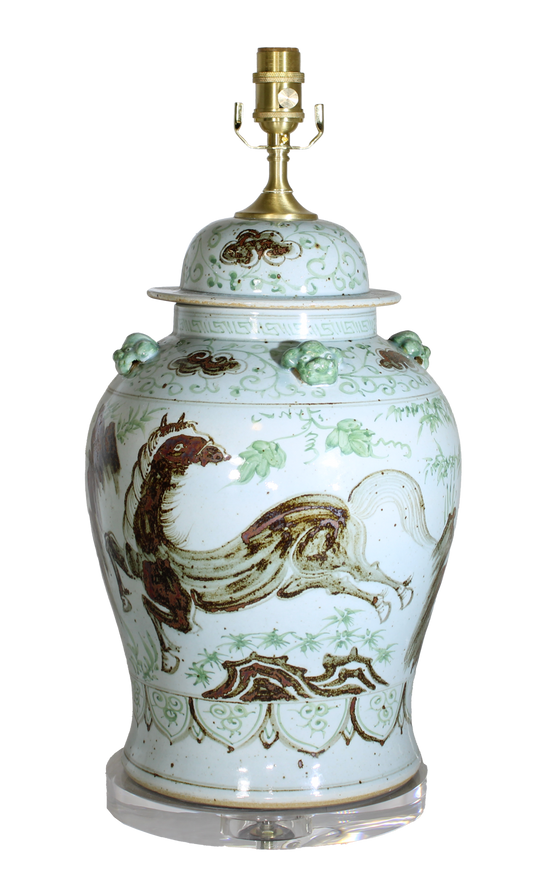 Wild Horse in Vineyard General's Jar with Foo Dog Ears