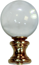 Load image into Gallery viewer, Clear Acrylic Spherical Finial on Brass Base