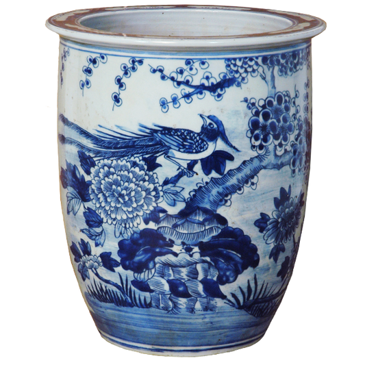 Birds and Flowers Open Vase