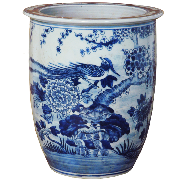 Birds and Flowers Open Vase