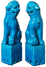 Load image into Gallery viewer, Blue Foo Dog Statue