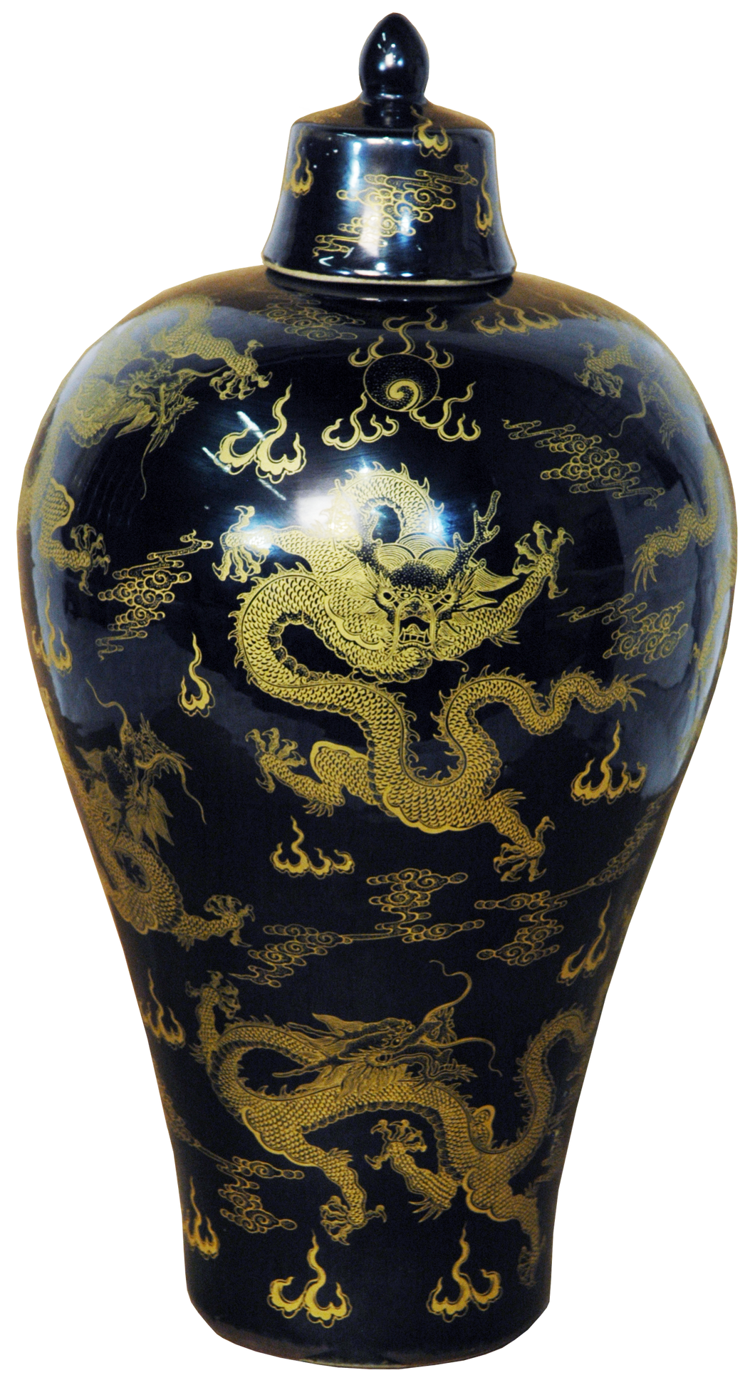 Gold on Black Dragon General's Jar