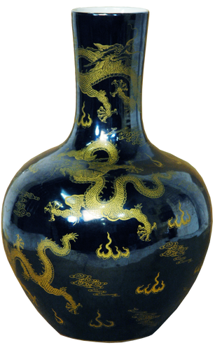 Gold Dragon Globe Vase