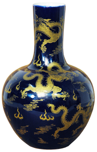 Gold Dragon Globe Vase