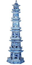 Load image into Gallery viewer, Blue &amp; White Pagoda Pair