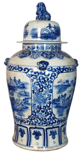 Blue & White 32" Scenery General's Jar
