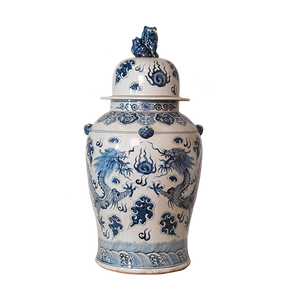 Vases with Blue Dragon Decal