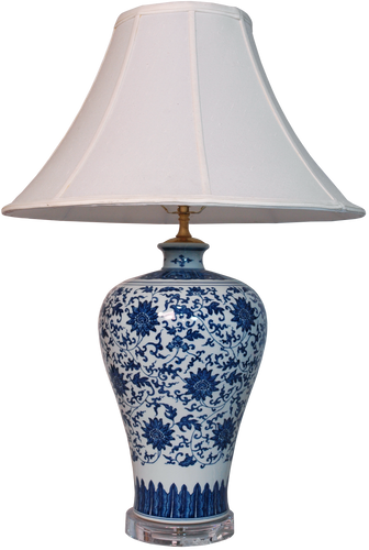 Blue & White Meiping Vase Lamp