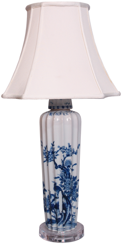 Blue & White Flume Tall Jar Lamp