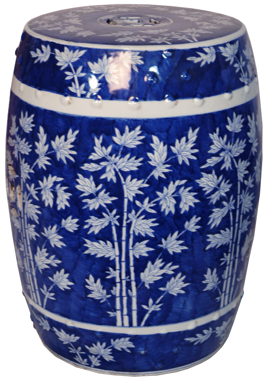 Blue & White Bamboo Tree Garden Stool
