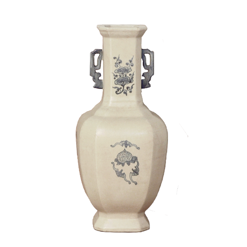 Peach and Flower Rectangular Vase