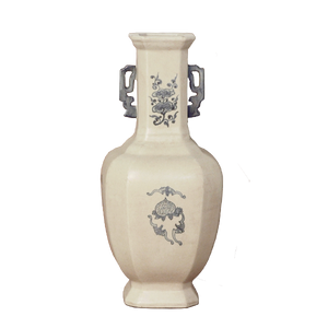 Peach and Flower Rectangular Vase