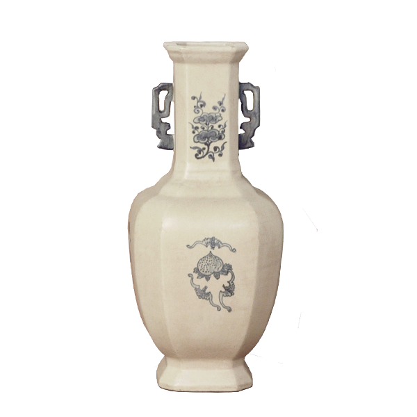 Peach and Flower Rectangular Vase