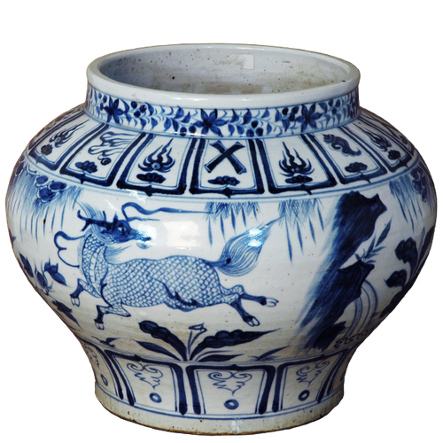 Flat round vase