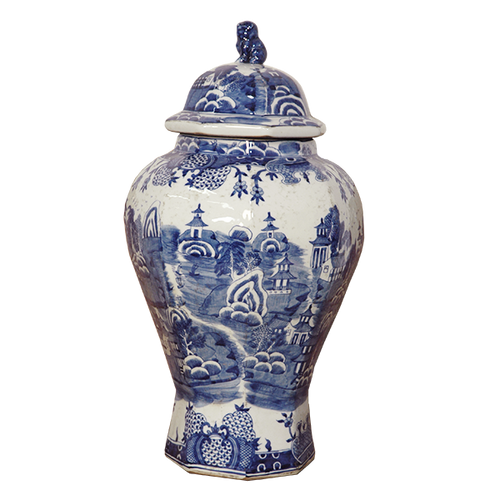 Blue and White Scenery General's Jar