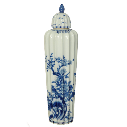 Blue and White Flume Tall Jar