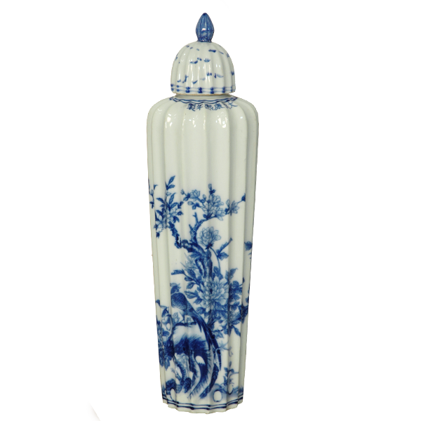 Blue and White Flume Tall Jar