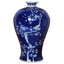 Load image into Gallery viewer, Short Neck Vase with White Floral Decal