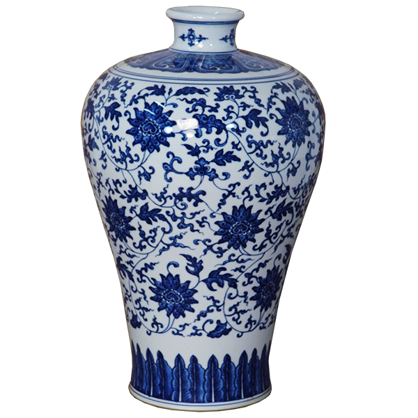 Blue and White Lotus Design Meiping Vase