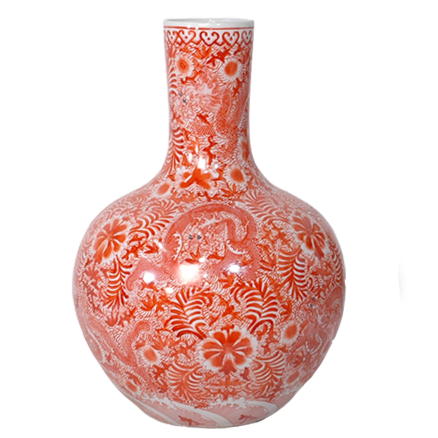 Vitriol Red Globe Vase