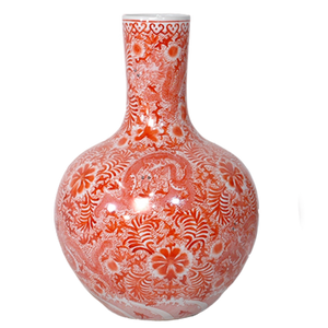 Vitriol Red Globe Vase