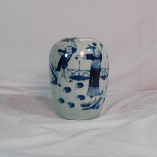 Antique Green Decal Blue Mellon Jars