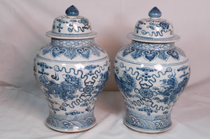 Vases with Blue Decal