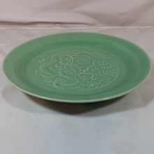 Load image into Gallery viewer, Green Celadon Plate with Dragon Carving