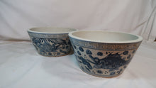 Load image into Gallery viewer, White Straight Wall Bowl with Blue Detailing