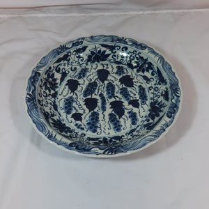 Porcelain Plate with Blue Grape Detailing