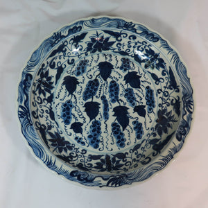 Porcelain Plate with Blue Grape Detailing